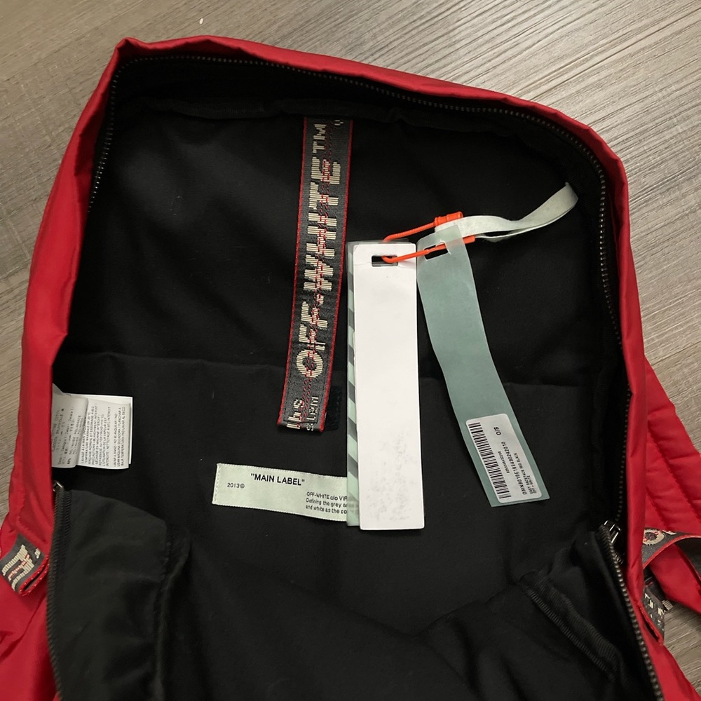 Off White Red Easy Backpack, - Picture 3 of 5